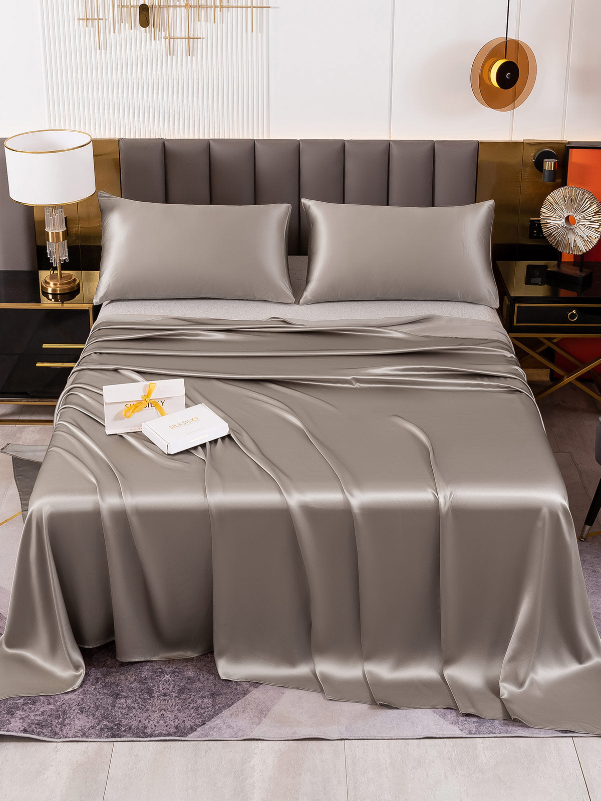 [Grijs] SilkSilky-NL 19Momme Bedding Set 002
