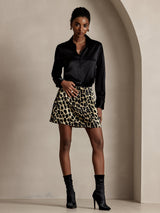 [Zwart] SilkSilky-NL 19Momme Lange Mouw Reverskraag Dames Blouse 006