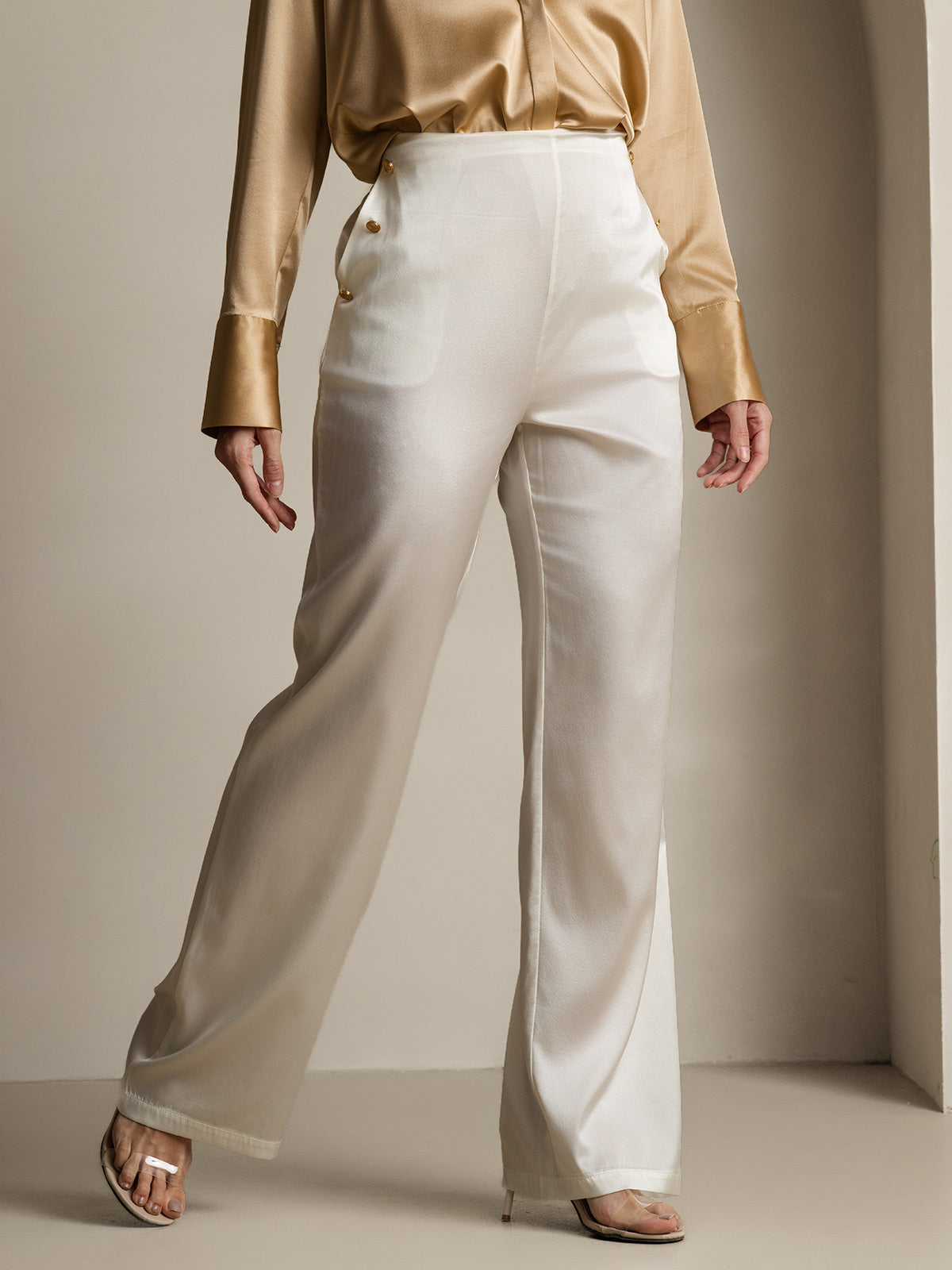 [Wit] SilkSilky-NL 19Momme Zijde Womens Pants 005