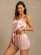[Perzikhuid] SilkSilky-NL 19Momme Zijde Mouwloos Ronde Hals Cami-Set 003