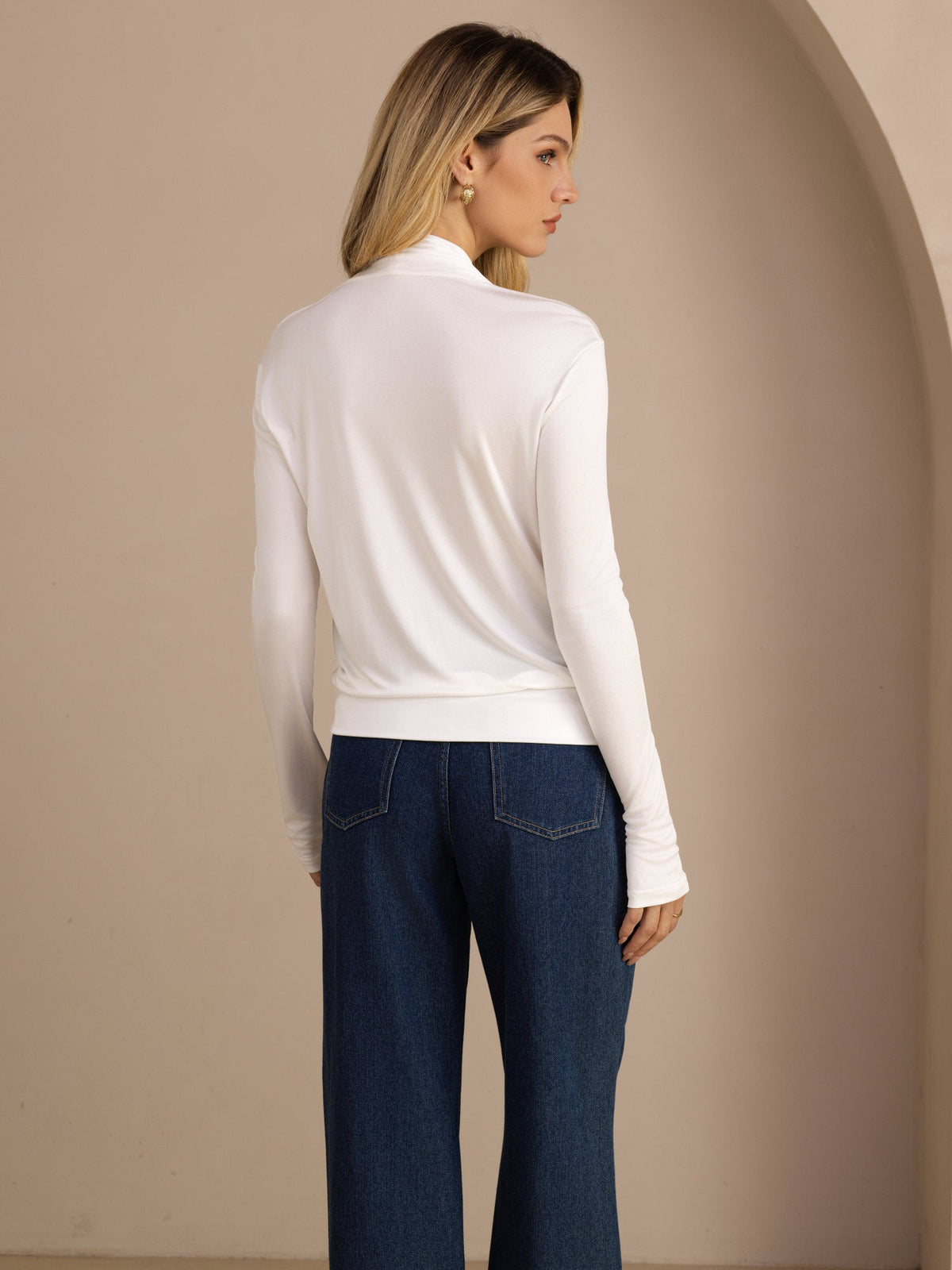 [Wit] SilkSilky-NL Long Sleeve Blouse 002