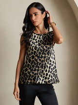[Leopard] SilkSilky-NL 19Momme Zijde Ronde Hals Dames T-Shirt 004