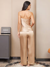 [Champagne] SilkSilky-NL Spaghetti Bandjes V Hals Cami-Set 002
