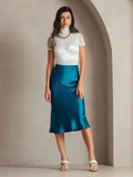 SilkSilky-NL 19Momme Skirt Koningsblauw 006