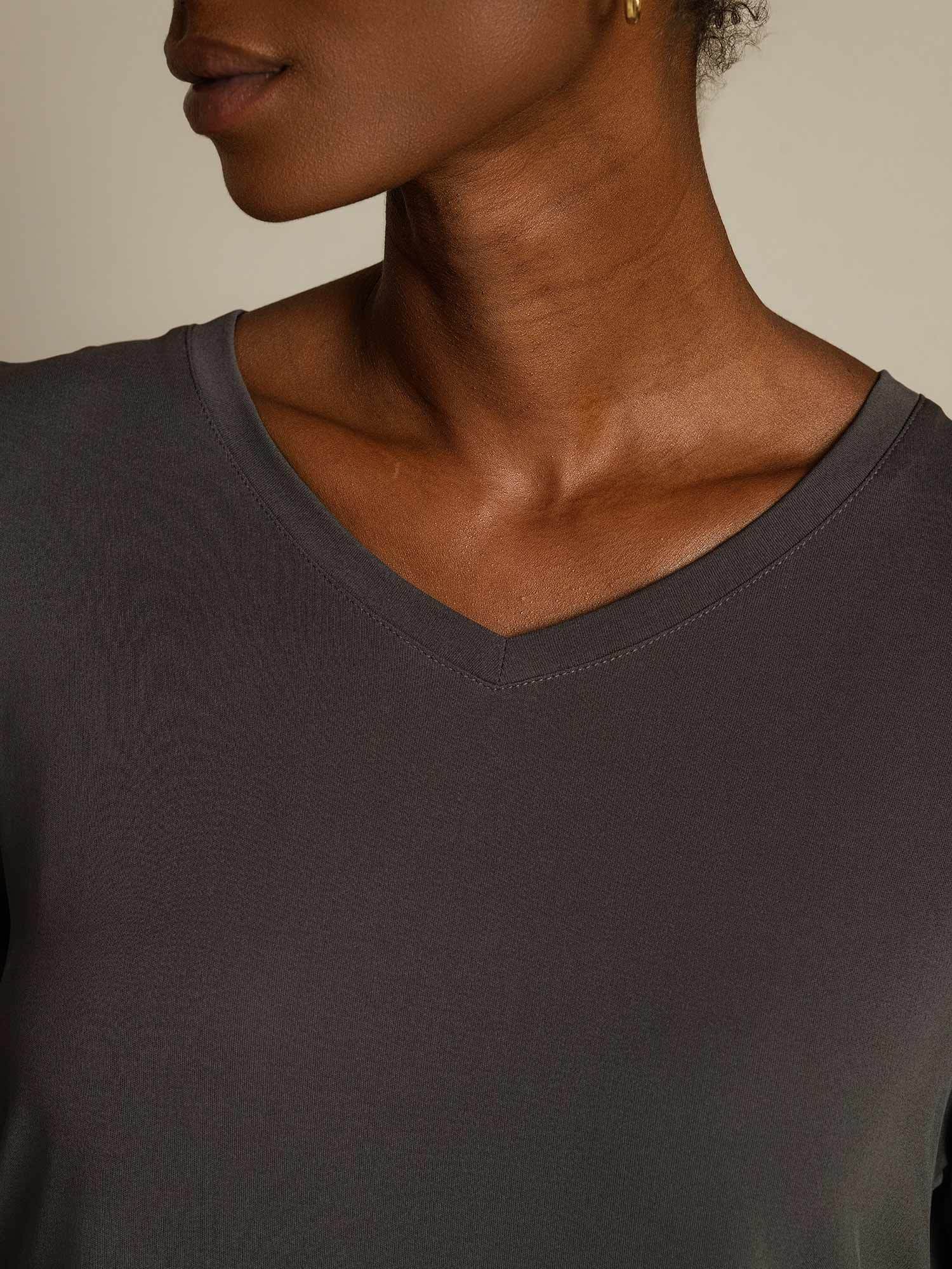 [Grijs] SilkSilky-NL Zijde Womens T-Shirt 004