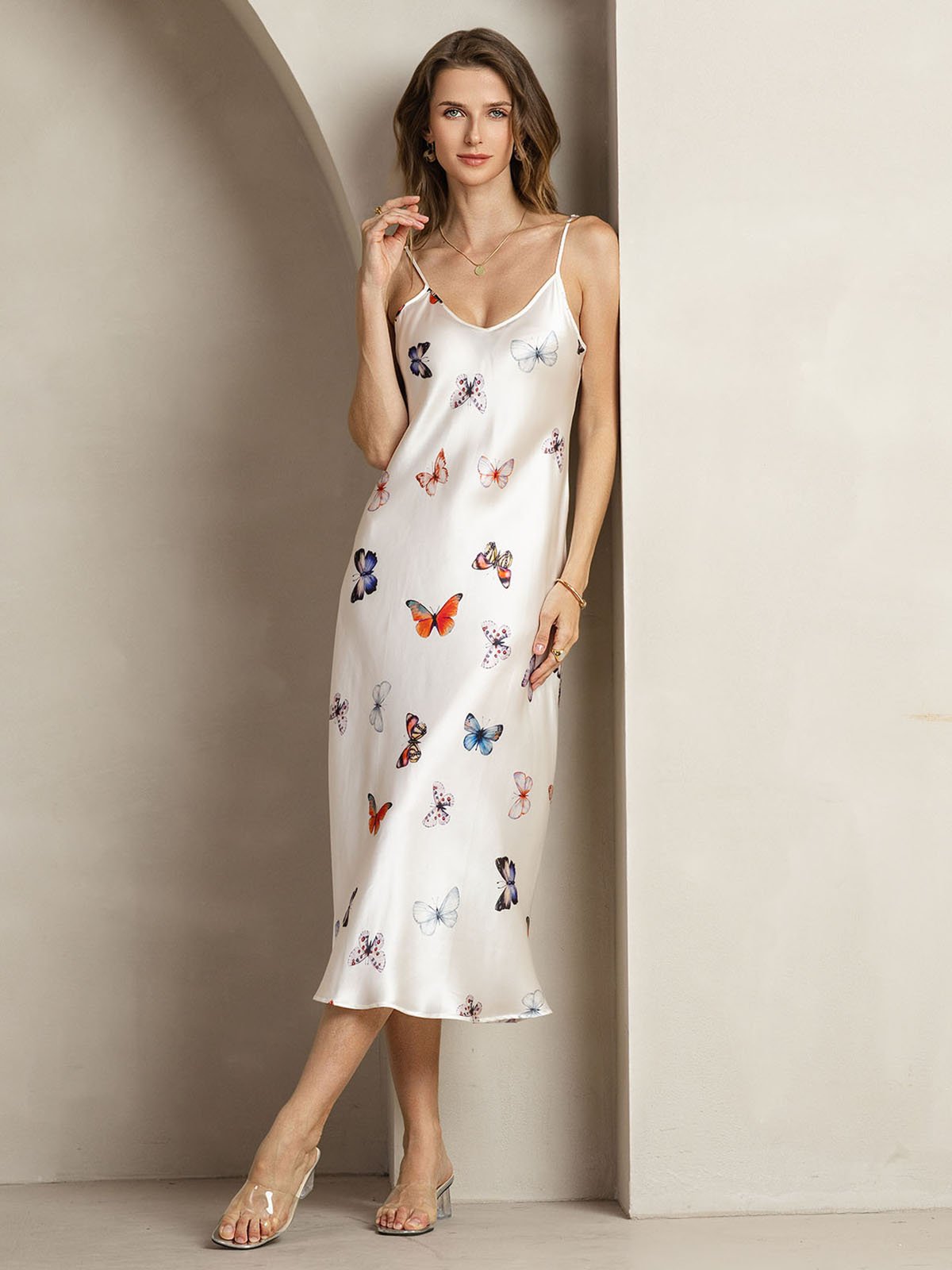 [WitteVlinder] SilkSilky-NL 19Momme Zijde Dress 004