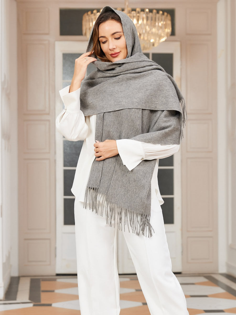 [Grijs] SilkSilky-NL Wol Scarf 001
