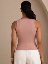 [Roze] SilkSilky-NL Sleeveless Deep V Neck Cami-Top 002