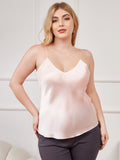 SilkSilky-NL Diepe V-Hals Grote maten Cami-Top Roze 001