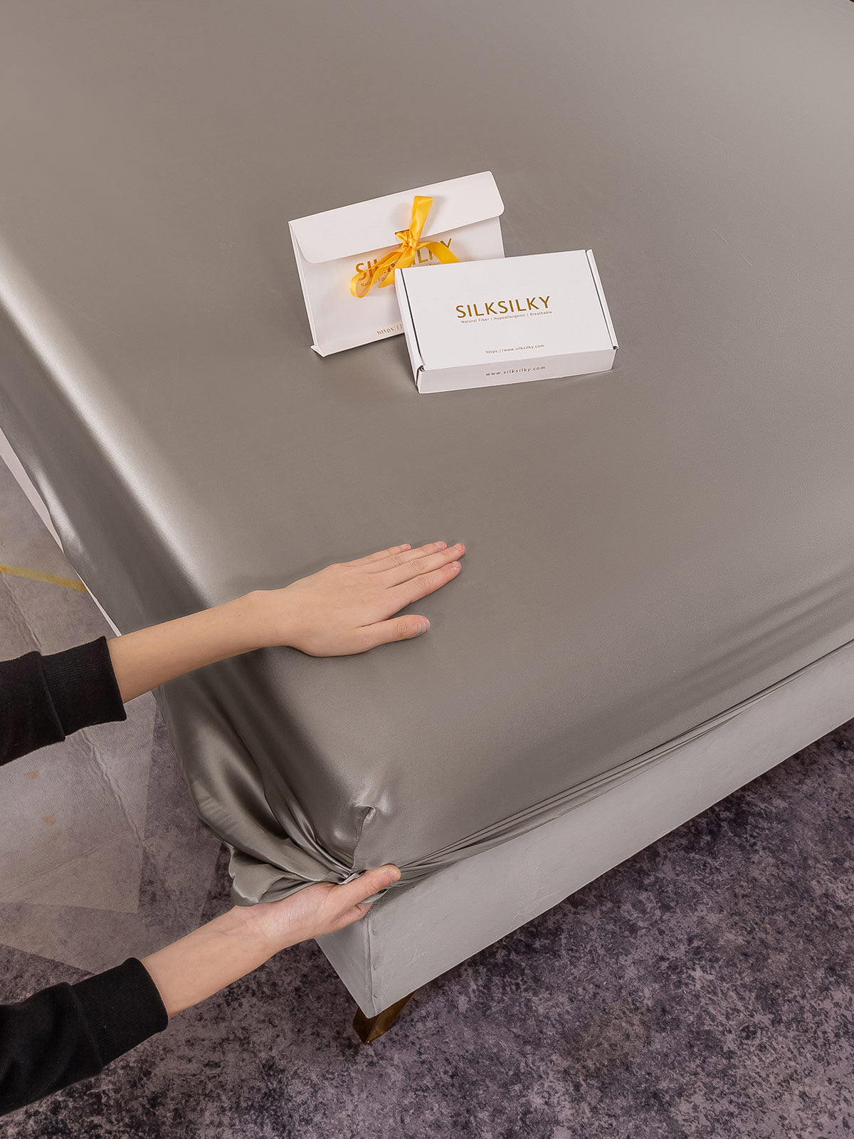 [Grijs] SilkSilky-NL 25Momme Sheet 007