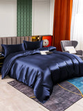 SilkSilky NL 25Momme Pure Silk Bedding Set Donkerblauw 003