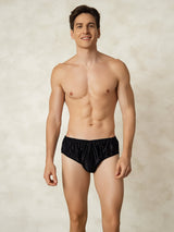 [Zwart] SilkSilky-NL Zijde Mens Underwear 004
