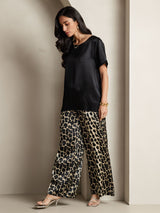 [Multi] SilkSilky-NL Pure Silk Korte Mouw Ronde Hals Dames Pyjama Set 008