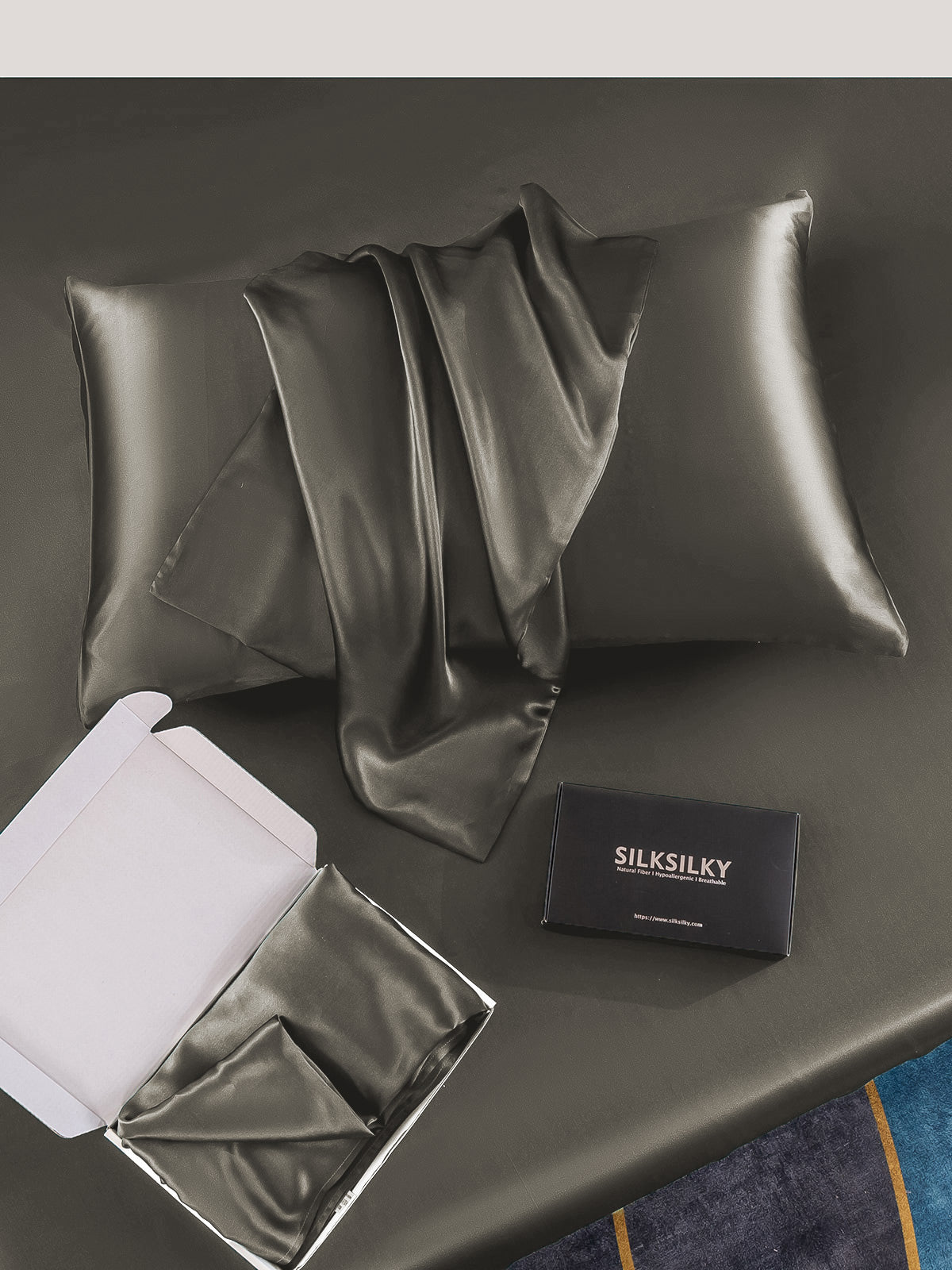 [Donkergrijs] SilkSilky-NL 19Momme Pillowcase 006