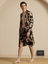 [Zwarte Draak] SilkSilky-NL Long Sleeve Heren Pyjama Set 004