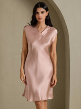 [Toscane] SilkSilky-NL Cap Sleeve V Neck Jurk 003