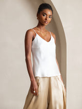 [Wit] SilkSilky-NL Spaghetti Strap V Neck Cami-Top 005