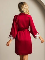 [Wijn] SilkSilky-NL 3/4 Sleeve Dames Kamerjas 002