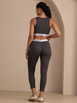 [Grijs] SilkSilky-NL Sleeveless Crew Neck Women's Outfit Sets 002