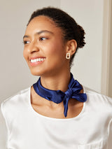 [Donkerblauw] SilkSilky-NL Sjaal 001