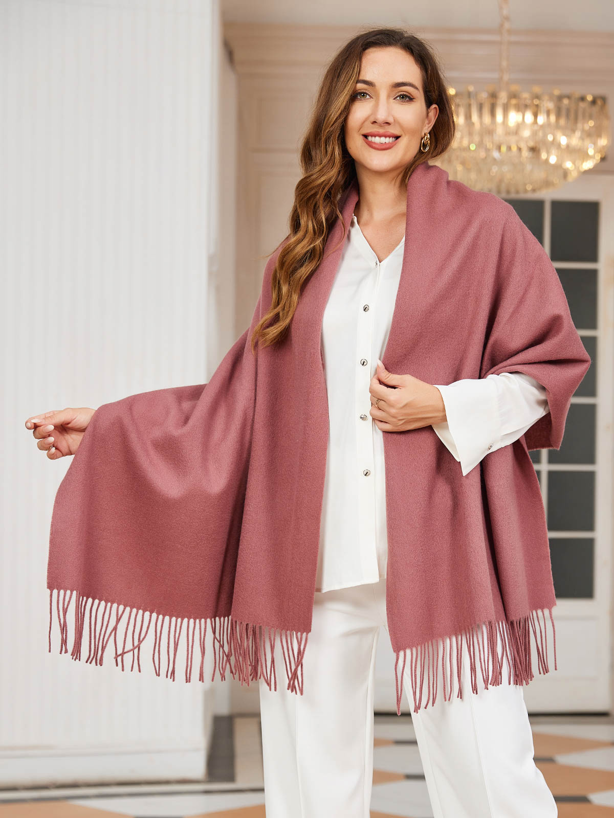 [Bleek Mauve] SilkSilky-NL Wol Scarf 001