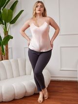 [Roze] SilkSilky-NL Spaghetti Bandjes V Hals Grote maten Cami-Top 004