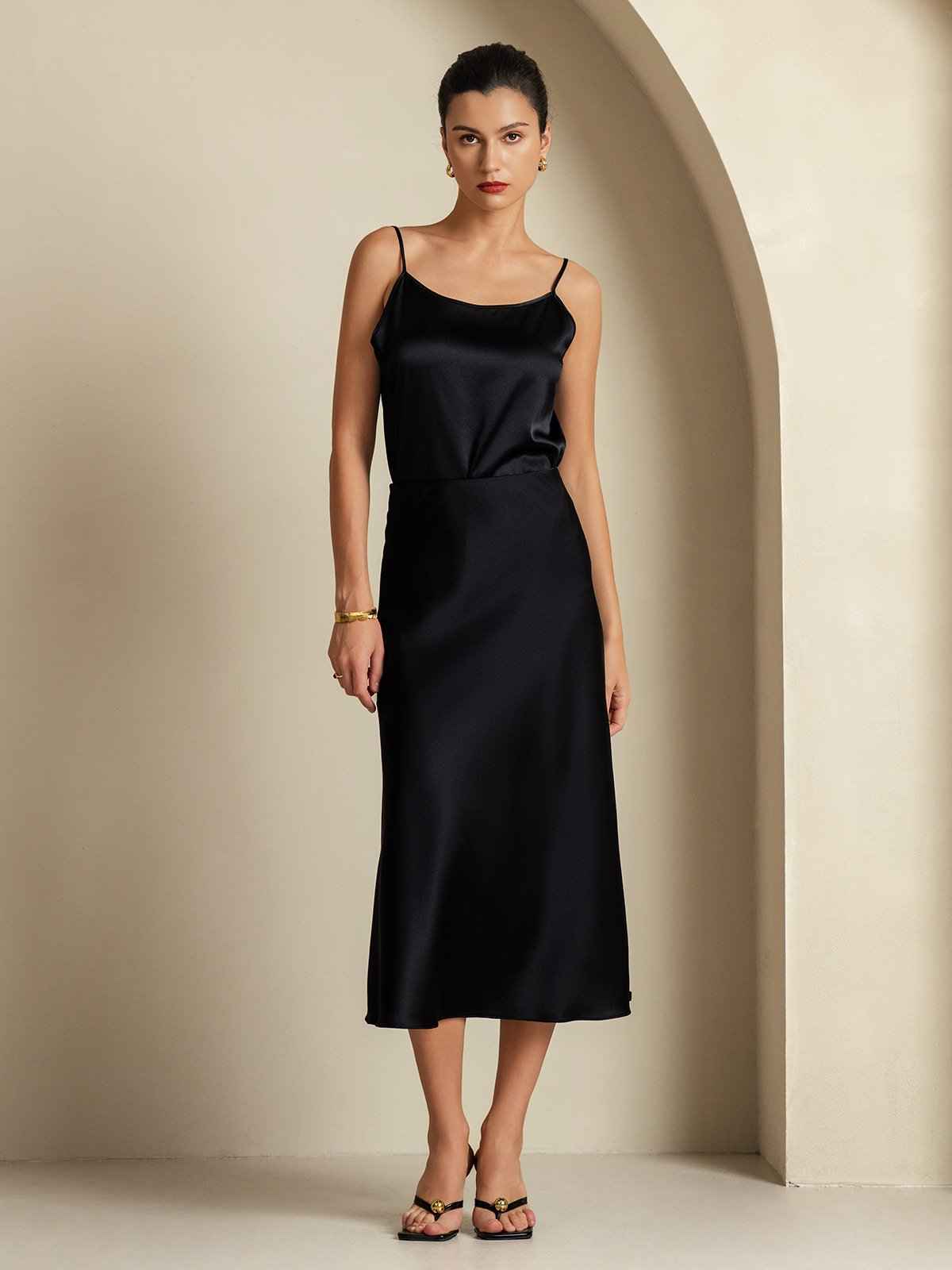 [Zwart] SilkSilky-NL 19Momme Zijde Womens Outfit Sets 007,