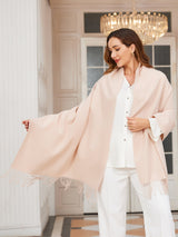 [Beige] SilkSilky-NL Wol Sjaal 001