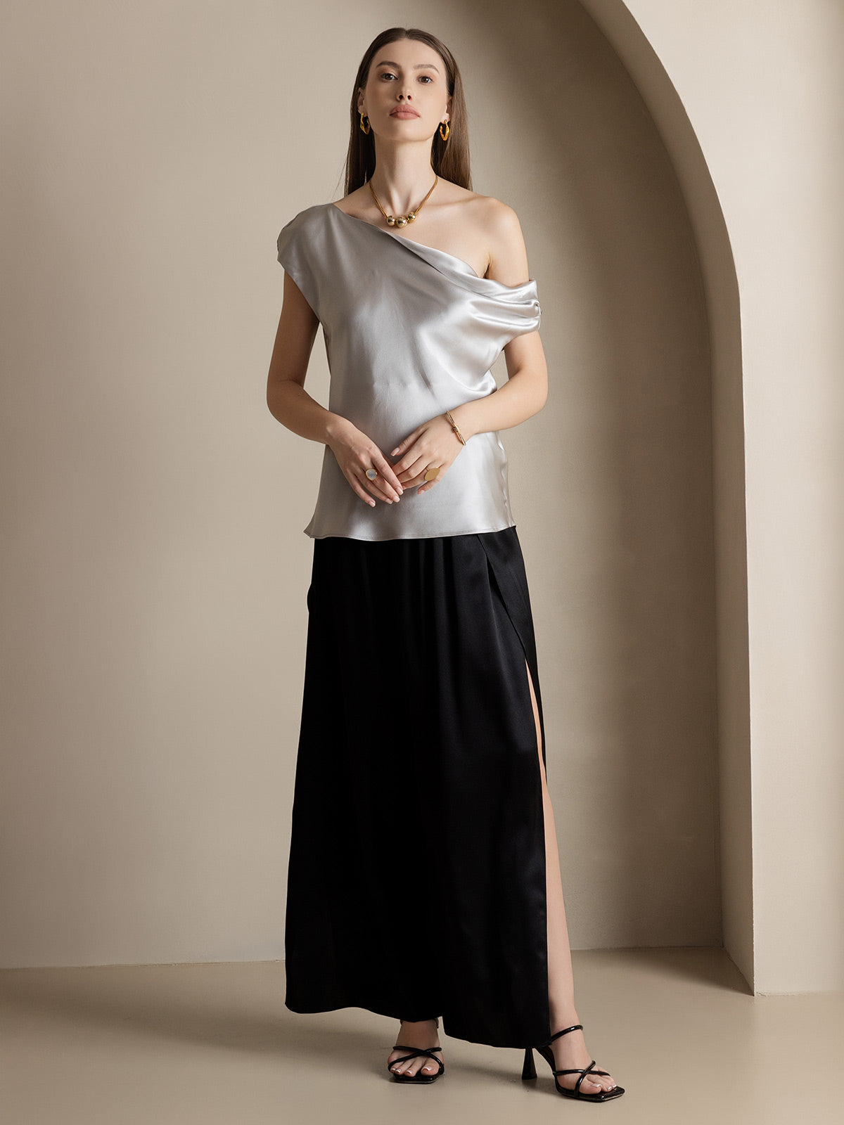 [Zwart] SilkSilky-NL 19Momme Zijde Womens Pants 009