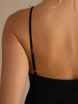 [Zwart] SilkSilky-NL Spaghetti Strap V Neck Cami-Top 004