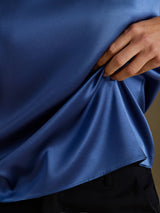 [Echt Petrol] SilkSilky-NL Cap Sleeve Round Neck Dames T-Shirt 004