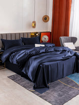 [Donkerblauw] SilkSilky-NL 19Momme Bedding Set 001