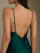 [Groen] SilkSilky-NL Spaghetti Strap V Neck Jurk 006