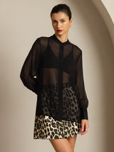 [Zwart] SilkSilky-NL Zijde Womens Shirt 007