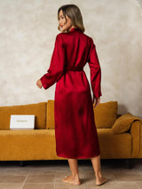 [Wijn] SilkSilky-NL Long Sleeve Dames Kamerjas 002