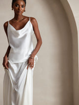 [Wit] SilkSilky-NL 19Momme Spaghetti Bandjes Waterval Hals Cami-Top 003