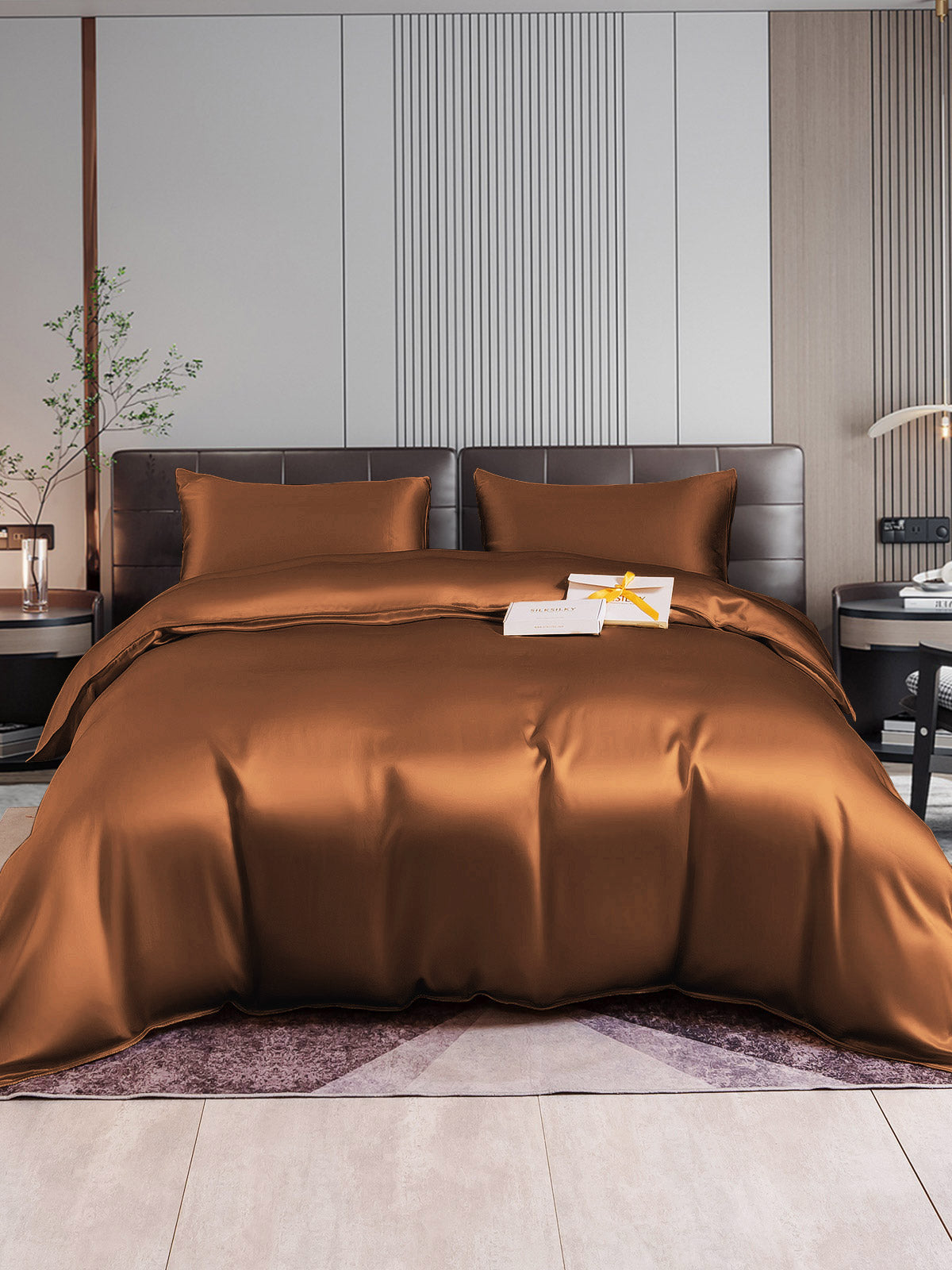 SilkSilky NL 22Momme Pure Silk Bedding Set Koffie 001