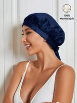 [Donkerblauw] SilkSilky-NL Slaapmutsen 001