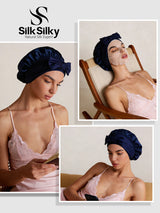 [Donkerblauw] SilkSilky-NL Slaapmutsen 005