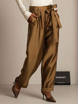 [Brons] SilkSilky-NL 32Momme Zijde Womens Pants 006
