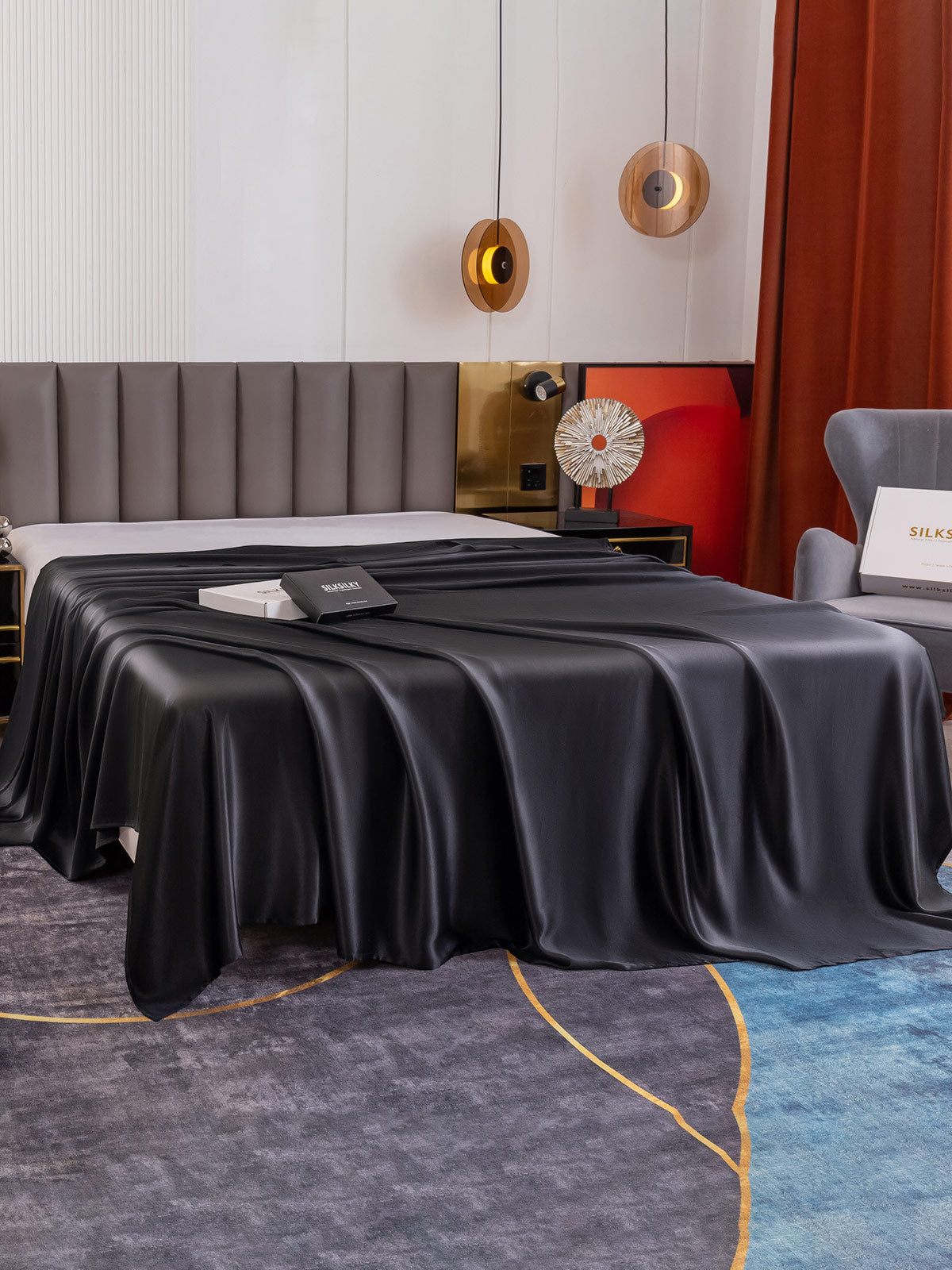 [Zwart] SilkSilky-NL 19Momme Sheet 003