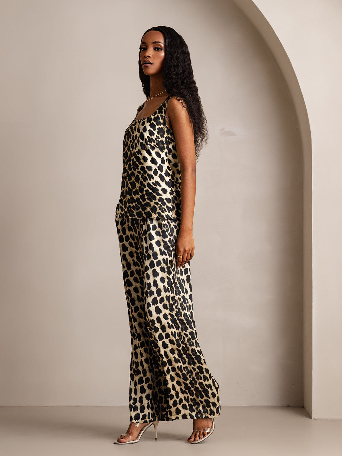 [Leopard] SilkSilky-NL Boat Hals Cami-Set 005