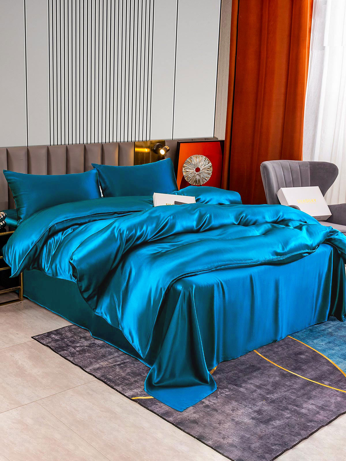 [Koningsblauw] SilkSilky-NL 22Momme Bedding Set 002