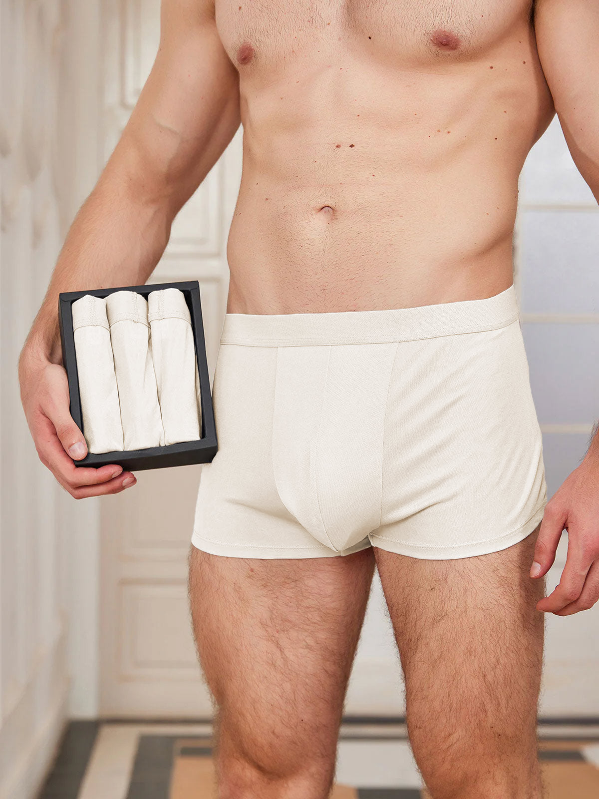 [Beige] SilkSilky-NL Mens Underwear 001