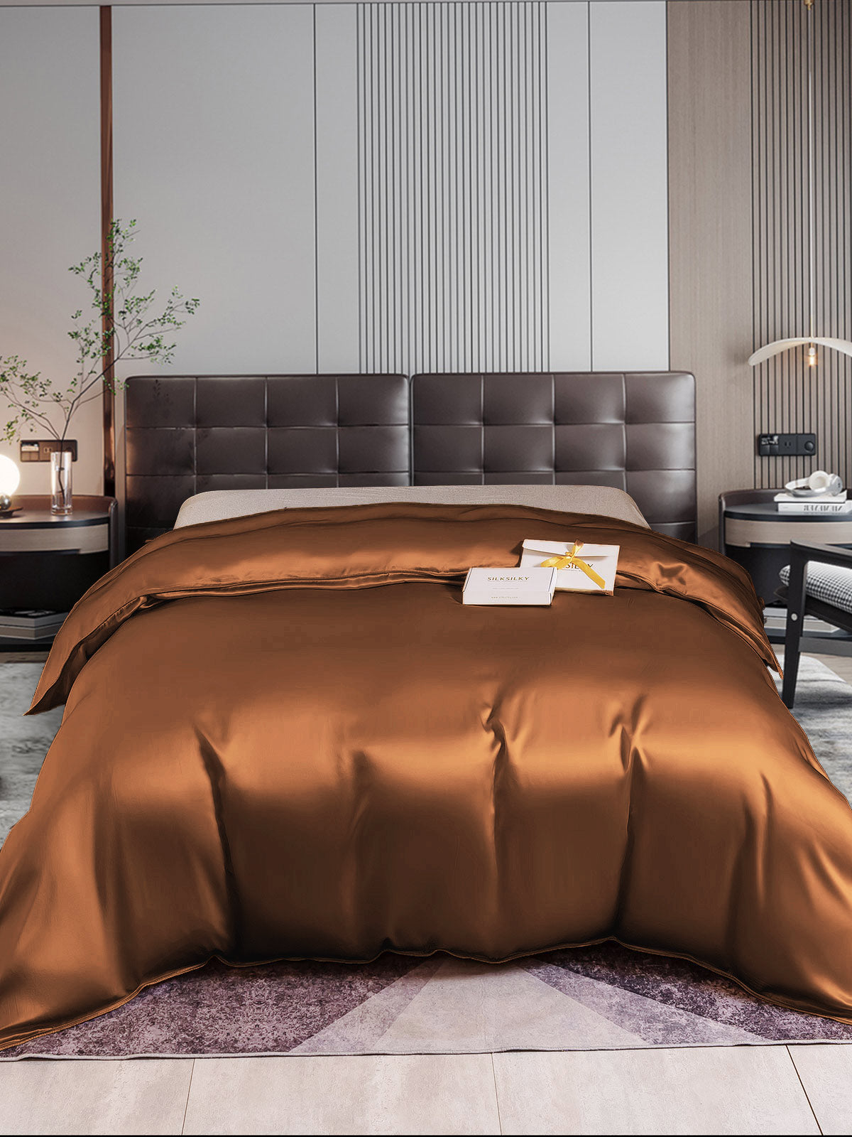 SilkSilky NL 22Momme Pure Silk Duvet Cover Koffie 001