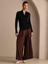 [Zwart] SilkSilky-NL Long Sleeve Blouse 006