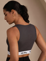 [Grijs] SilkSilky-NL Sleeveless Crew Neck Cami-Top 002