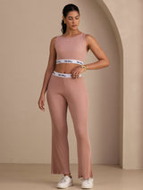 [Roze] SilkSilky-NL Sleeveless Crew Neck Women's Outfit Sets 001