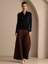 [Zwart] SilkSilky-NL Long Sleeve Blouse 005