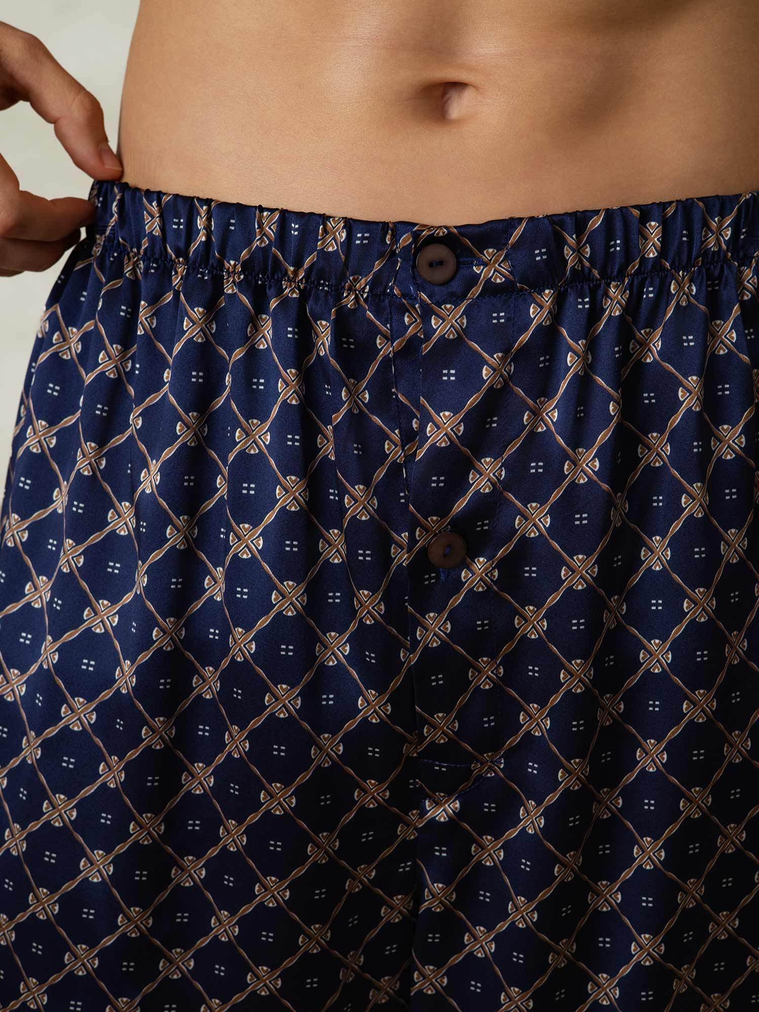 [Marine Ketting] SilkSilky-NL Zijde Mens Sleep Bottoms 006,